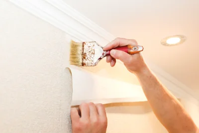 Pose de papier peint à Trans — revêtements muraux et toiles de verre